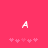 A pink background features two white 'A' letters above of small pink hearts, with the right 's hearts shifting position between frames