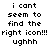 Pixelated text with blue highlight shifts across words 'i cant seem to find the right icon!!! ughhh' in three