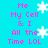 Pixelated cyan background with pink text and white snowflakes, displaying repeated phrases in a