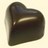 Pixelated dark brown heart-shaped icon with subtle gradient and light reflection on a pale background.