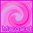 Pixelated pink and purple spiral background with 'Margaret' text in lower-left corner.