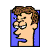 Five pixel-art cartoon heads in blue frames on gray background, one with text reading SEV TREK CARTOON SATIRES.