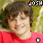 A 5x5 contact sheet of animated frames showing a person in a red shirt against a green background with repeated "JOSH" text and small circular icons above each frame.