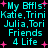 Cyan text lists names and categories on black background with pink stars, showing slight pixel distortion in repeated text blocks.