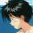 Pixelated static image of a character with dark hair and light skin against blue background, likely from an anime-style buddy icon.
