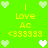 Bright green background with repeated yellow text and heart symbols arranged in a pattern