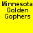 Yellow background with black text reading "Minnesota Golden Gophers" and a gradient orange-yellow circular glow effect.