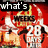 Red background with white and yellow text showing '28 WEEKS LATER' in a of six , each containing different words like 'what's', 'next?', 'months', 'later', and '2009'