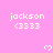 Pink background with repeated 'jackson <3333' text and white heart symbols arranged in a pattern