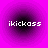 Four identical pixelated icons arranged in a , each displaying 'ikickass' text over a purple radial gradient background