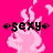 Pixelated pink background with three identical animated figures holding hands, each labeled 'sexy' in black text flanked by arrow symbols.