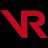 Red pixelated 'VR' letters on black background, with the V and R connected at their vertical stems.