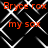 Black background with white diamond-shaped lattice pattern and repeated orange text 'Bryce rox' and 'my sox'.