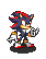 Six pixel-art frames of a blue hedgehog with red-tipped quills, white gloves, and red shoes in walking poses against gray background.