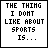 A 5x5 contact sheet of animated frames showing a pixelated text-based animation about disliking sports, with color variations and partial text changes across frames.
