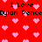 Red background with pink pixelated hearts and repeated black text reading "I Love Dylan Pence" in a pattern