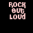 Four display 'ROCK OUT LOUD' text in pixelated style with varying background colors
