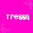 Pixelated white text 'TREFFA' repeated four times on a bright pink background with scattered light pink square patterns.