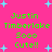 Pixelated green text on bright pink background with light blue stars, repeating 'Justin Timberlake Sooo Cute!!' in four identical sections.