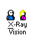 Pixel art buddy icon set showing two figures with yellow hair and blue/purple clothing, displaying various actions including standing, red eye effects, speech bubbles, and a central flower symbol.