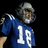 Pixelated image of a person in a blue sports jersey with white number 19, wearing a gray helmet, against a black background.