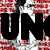 Pixelated image with large black and red text, blue letters below, a grayscale face in the background, and a gray rectangle on the right.