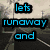 five shows a person with blue hair and yellow top, with text overlays reading 'lets runaway and', 'dont', 'ever', 'look', 'back' in blue and pink fonts