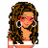 Pixelated cartoon-style buddy icon featuring a woman with long brown hair, red sunglasses, and large hoop earrings on the left side, paired with orange star-patterned text panels displaying "I Only Smile Cause I Have No Idea Whats Going On" across two frames in a 2x2 contact sheet layout.