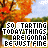 identical pixelated icons showing autumn trees with orange leaves, blue sky background, and overlaid text reading "SO STARTING TODAY THINGS ARE GONNA BE JUST FINE" in white block letters