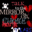 Pixelated static image with layered text and symbols on black background, featuring red hearts, white and blue shapes, and stylized text elements.