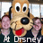 Animated cartoon dog with brown fur, black nose, red tongue, and pink ears appears in three with text overlays
