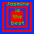 Four identical pixel-art display "Jasmine is the best" in green text with red and blue borders, arranged in a on a solid blue background