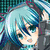 Pixelated anime-style character with turquoise hair and red hair accessories in three distinct poses against varying backgrounds.