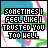Pixelated text reads "SOMETIMES I FEEL LIKE I TRUSTED YOU TOO HELL" over a background of blue, pink, and green abstract shapes.