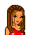 Pixel art contact sheet showing multiple frames of a female character in red crop top and black pants with green text reading "i wish upon a star... when i wish for U".