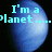 Pixelated blue spheres float against black background with cyan text reading "I'm a planet...ndividuality" and "these things make me L......ME!"