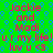 Green background with blue square pattern, repeated red text reading "Jackie and Madi u r my life! luv u <3" in two