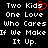 Pixelated text on black background with red heart symbol replacing 'd' in 'Kids' across two identical