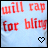 Red text on light blue background reads 'will rap for bling' with a pixelated heart icon below, showing animation changes in the heart's fill color.