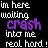 Animated contact sheet of 4x4 frames showing a repeating text-based animation with purple and white pixelated text on black background, featuring the phrase "crash into me real hard!" and variations including heart symbols.