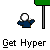 A pixelated animation of a blue figure with a white head interacting with green rectangular objects on a gray background, with 'Get Hyper' text below each frame.