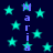 Dark blue background with scattered cyan stars and vertical purple text reading "Maria" on both sides.