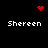 Four identical pixelated 'Shereen' text labels arranged in a with red pixel art symbols above and below the top-left and bottom-left labels