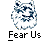 Two identical pixelated cartoon wolf icons with text labels, displayed on a gray background alongside promotional text for 'badassbuddy.com' in red and black.