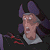 Pixelated animated contact sheet showing a character with horns and green text on dark background.