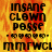 A static digital image with a fiery orange-yellow background displaying repeated text and symbols in black.