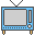 Two pixelated television sets with blue frames and gray screens; the right screen displays 'NEW' in dark blue block letters.