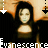 Animated contact sheet of 11 frames showing a woman with dark hair and green lips in black clothing against an orange background, repeated across a grid layout.