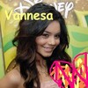 A static image shows a person with long dark hair wearing a strapless top, with yellow text reading 'Vannesa' overlaid on the upper portion and a pink and orange pixelated heart shape in the lower right.