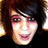 A pixelated image of a person with dark hair and pink eyeshadow, overlaid with bright pink text reading "Note to self: i miss you teribly" on a black background.